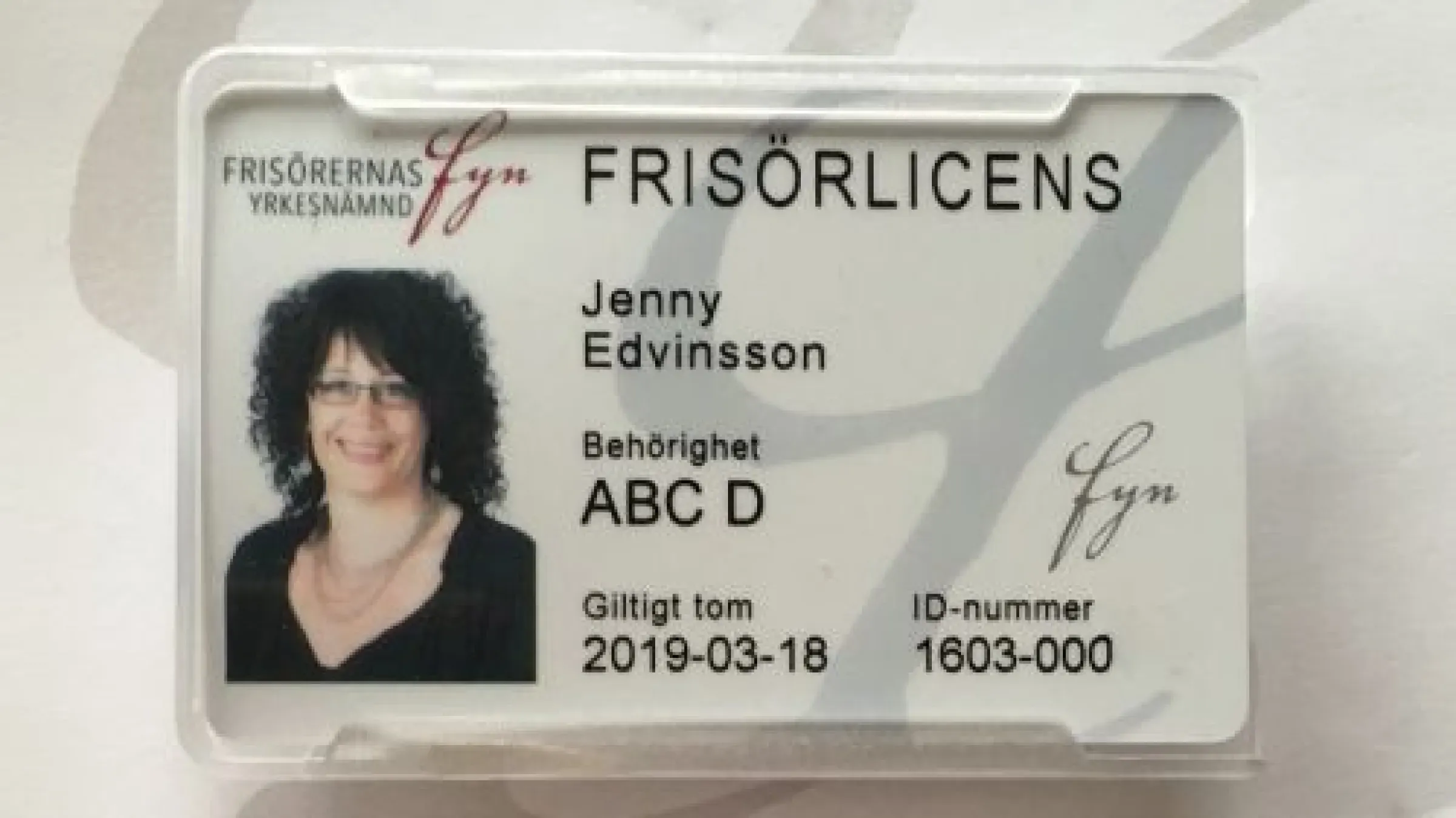 Frisörlicens från Frisörernas Yrkesnämnd